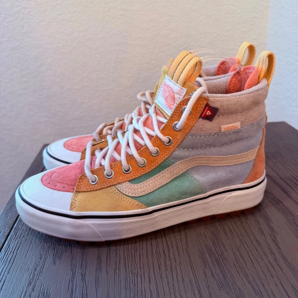 Vans Sk8-Hi MTE-2 Multi Color Pastel Suede Waterproof Winter Boots Mens 8 500714